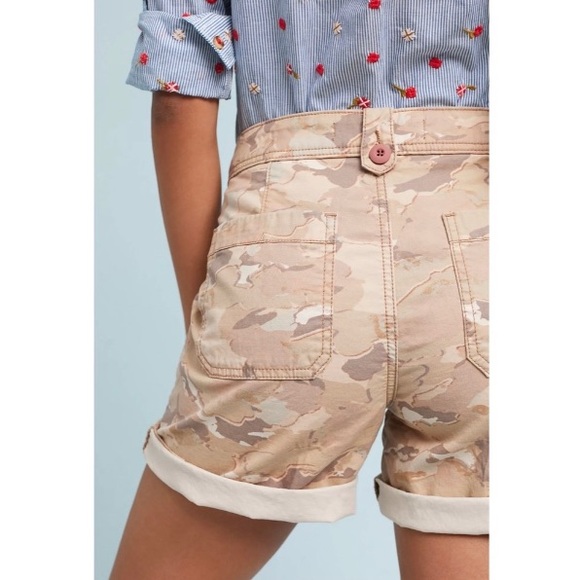 Anthropologie The Wanderer Beige Camo Print Cargo Shorts - Picture 3 of 5